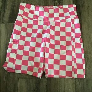 Pink Checkered Women's Bike Shorts
